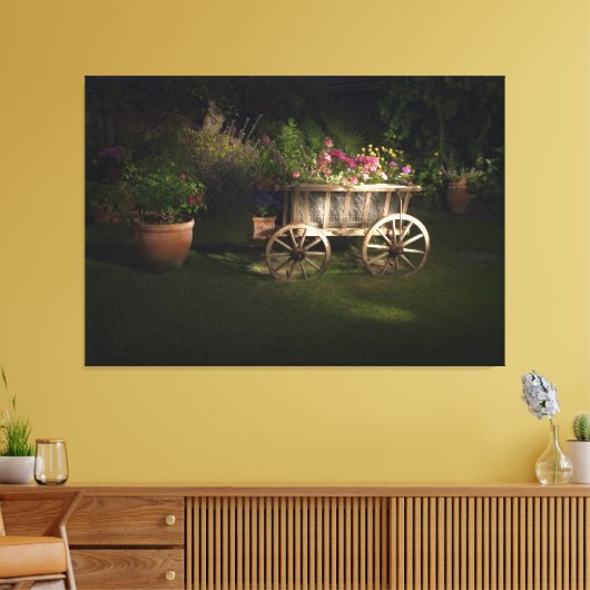  Wagon met bloemen Canvas Afdruk (Insitu (Woonkamer))