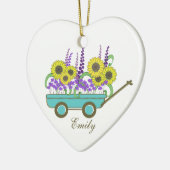 Wagon of Flowers Bruidsmeisje Keramisch Ornament (Links)
