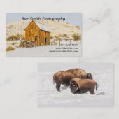 Wagon, Outhouse, Barn, American Bison, Buffalo Visitekaartje (Voorkant / Achterkant)