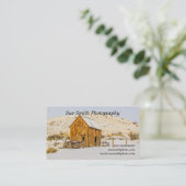 Wagon, Outhouse, Barn, American Bison, Buffalo Visitekaartje (Staand voorkant)