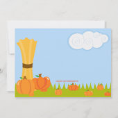 Wagon Pumpkin Picking Birthday Party Invitation Kaart (Achterkant)