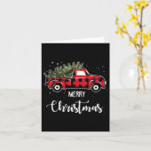 Wagon Red Truck - kerstboom Pajama Fami Kaart (Gele Bloem)