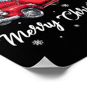  Wagon Red Truck - kerstboom Pajama Fami Poster (Hoek)