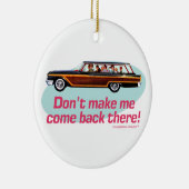 Wagon Retro-station (roze en blauw) Keramisch Ornament (Rechts)