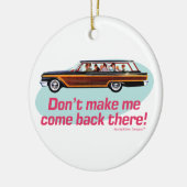 Wagon Retro-station (roze en blauw) Keramisch Ornament (Links)