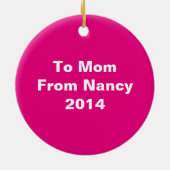 Wagon Retro-station (roze en blauw) Keramisch Ornament (Achterkant)