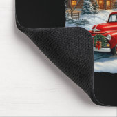 Wagon Rode Vrachtwagen Merry Christmas Tree Snow Muismat (Hoek)