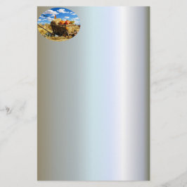 Wagon Thanksgiving in het veld Briefpapier