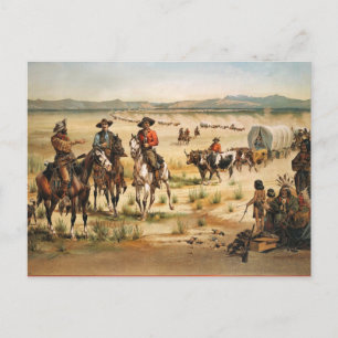 Wagon Train schilderij Briefkaart