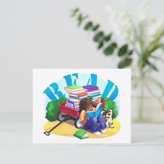 Wagon van boek briefkaart (Staand voorkant)