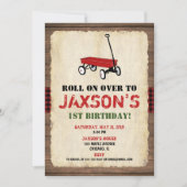 Wagon verjaardagsuitnodigingen, jongen 1e verjaard kaart (Voorkant)