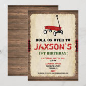 Wagon verjaardagsuitnodigingen, jongen 1e verjaard kaart (Voorkant / Achterkant)