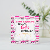 Wagon voor hotroze wielmerken voor vrachtwagens kaart (Staand voorkant)