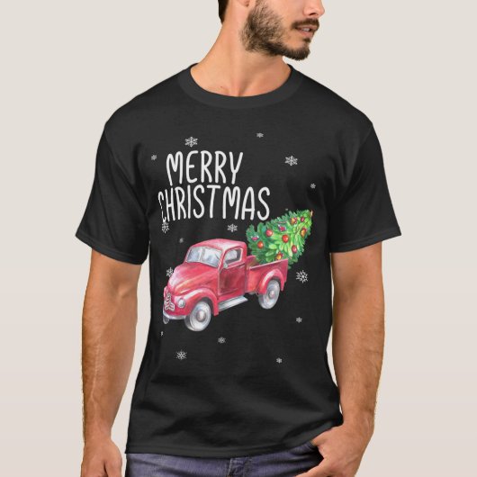  Wagon, Vrachtwagenboom Vrolijke Kerstmis pyjama T-shirt (Voorkant)