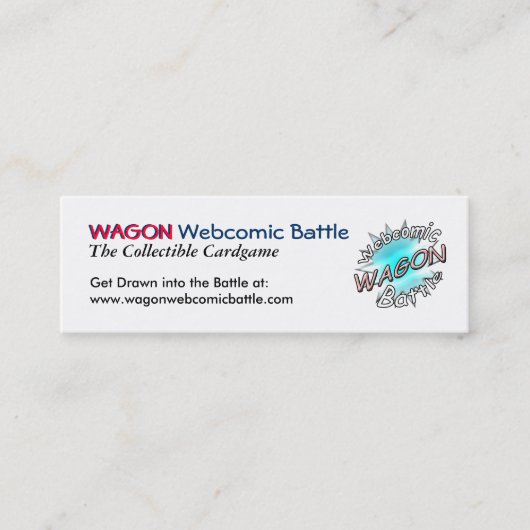 WAGON webcomic Battle Stick Cards Mini Visitekaartje (Voorkant)