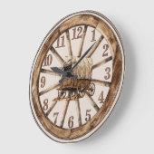 Wagon Wheel Bedekte Wagon Wandklok (Hoek)