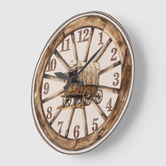 Wagon Wheel Bedekte Wagon Wandklok (Hoek)
