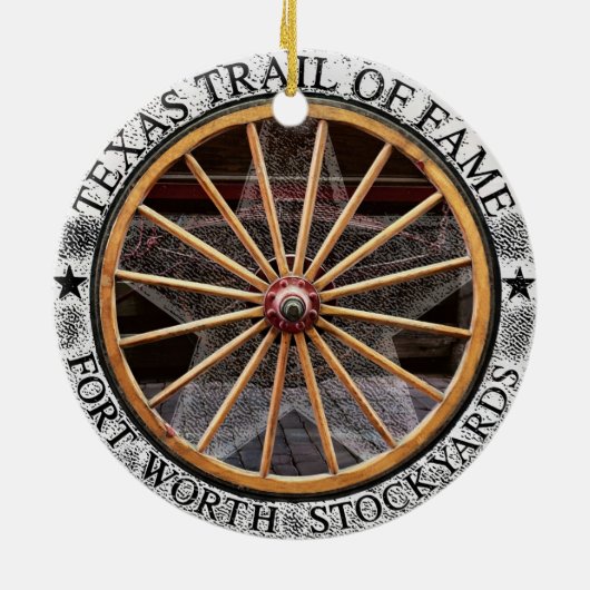 Wagon Wheel & Boots of Fort Worth, Texas Ornament (Achterkant)