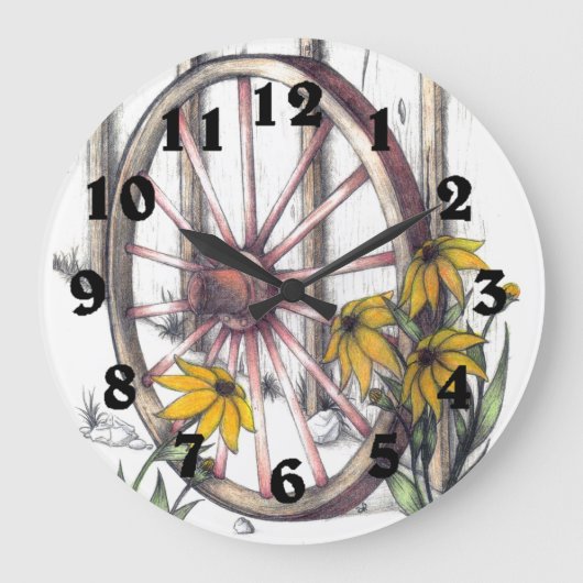 Wagon Wheel Clock Grote Klok (Voorkant)