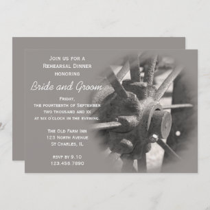 Wagon Wheel Country Rehearings Dinner Invitation Kaart