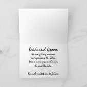 Wagon Wheel Country Wedding Save the Date Aankondiging (Binnen)