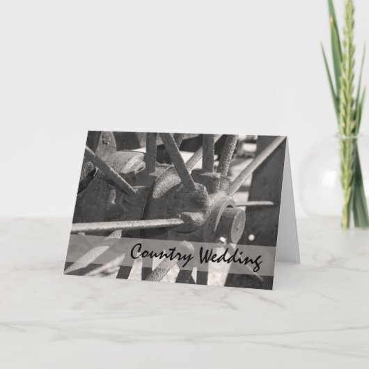 Wagon Wheel Country Wedding Save the Date Aankondiging (Voorkant)