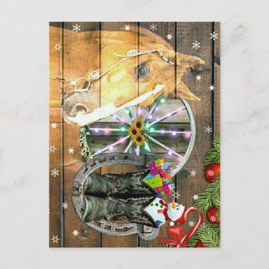 Wagon Wheel Cowboy Boots Garland Briefkaart (Voorkant)