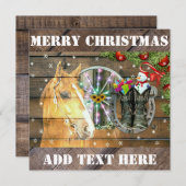 Wagon Wheel Cowboy Boots Garland Feestdagenkaart (Voorkant / Achterkant)