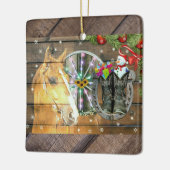 Wagon Wheel Cowboy Boots Garland Keramisch Ornament (Links)