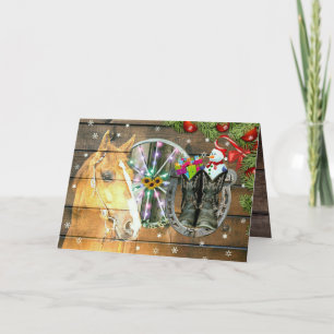 Wagon Wheel Cowboy Boots Garland Notitiekaartje