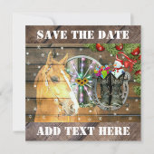 Wagon Wheel Cowboy Boots Garland Save The Date (Voorkant)