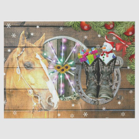 Wagon Wheel Cowboy Boots Garland Tissuepapier (Voorkant)