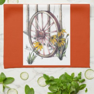 Wagon Wheel Dishtowel Theedoek