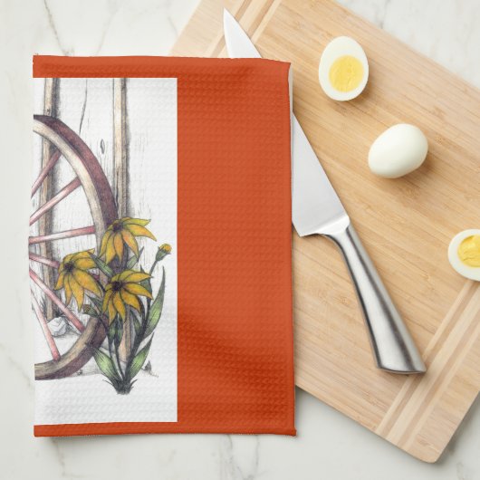 Wagon Wheel Dishtowel Theedoek (Quarter Fold)