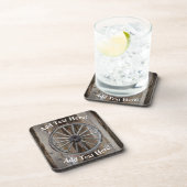 Wagon Wheel  Hout Rustisch Hout Bier Onderzetter (Rechterzijde)