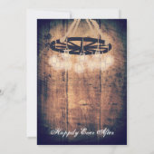 Wagon Wheel Mason Jar Chandelier Wedding Invites Kaart (Achterkant)