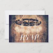 Wagon Wheel Mason Jar Chandelier Wedding RSVP (Achterkant)
