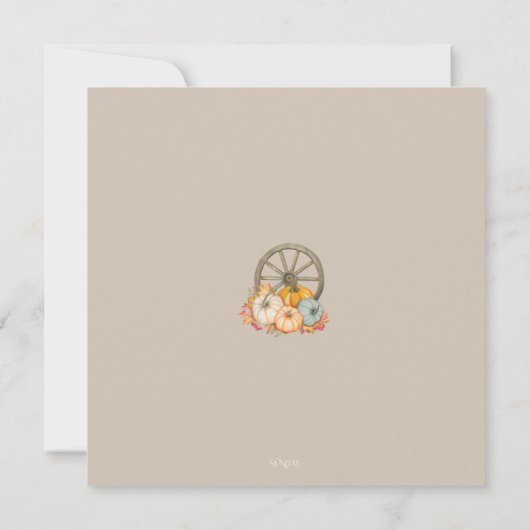 Wagon Wheel Rustic Autumn Wedding Save The Date (Achterkant)