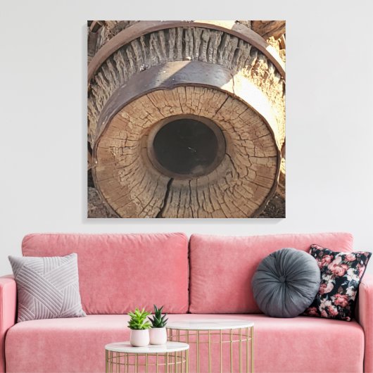Wagon Wheel Rustieke Foto Canvas Afdruk (Insitu (Woonkamer))