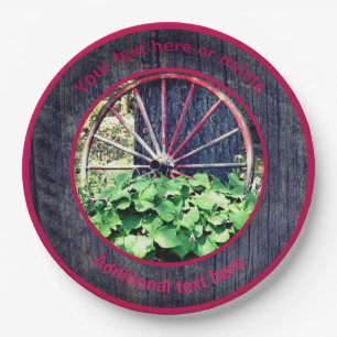 Wagon Wheel Trillium Garden Gepersonaliseerde part Papieren Bordje