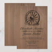 Wagon Wheel Wedding Invitations Kaart (Voorkant / Achterkant)