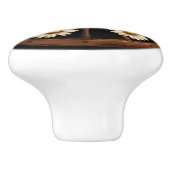 Wagon Wheel White Daisies Rustiek Keramische Knop (Zijkant)