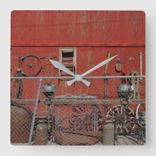 Wagon Wheels US 66 Old West Vierkante Klok