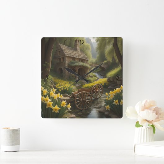 Wagon wiel gepersonaliseerde aangepaste wandklok (Huis)