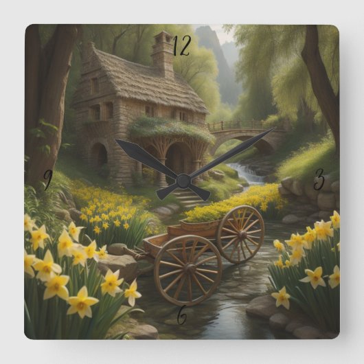 Wagon wiel gepersonaliseerde aangepaste wandklok (Voorkant)