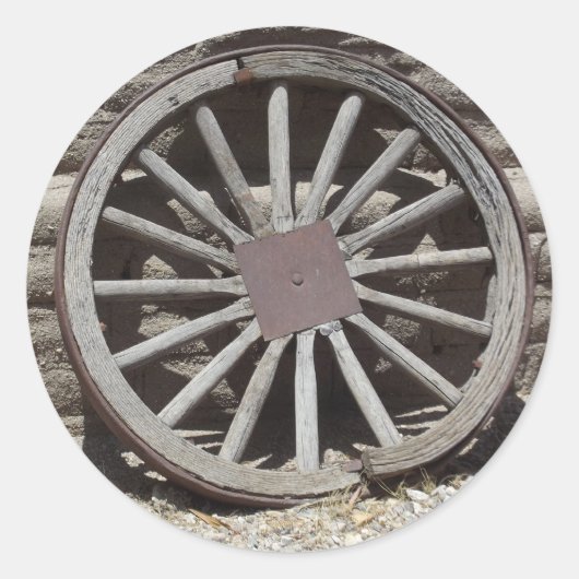 Wagon Wiel Ronde Sticker (Voorkant)