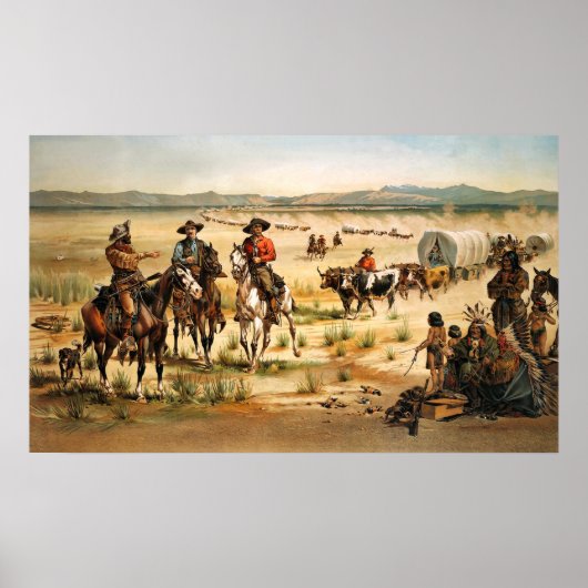 WagonTrain in de Verenigde Staten Poster (Voorkant)