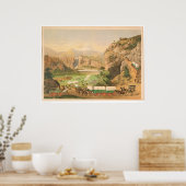 Wagontreinen die in de buitenste haven aankomen (1 poster (Keuken)