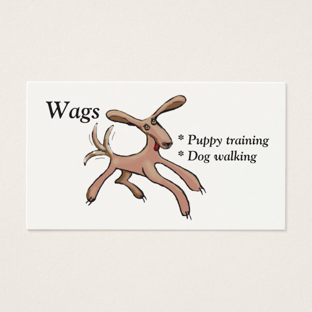 Wags puppy training en hond lopen visitekaartje (Voorkant)