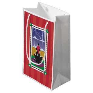WagsToWishes®_Dog Bone Stars_red wrappapier Klein Cadeauzakje